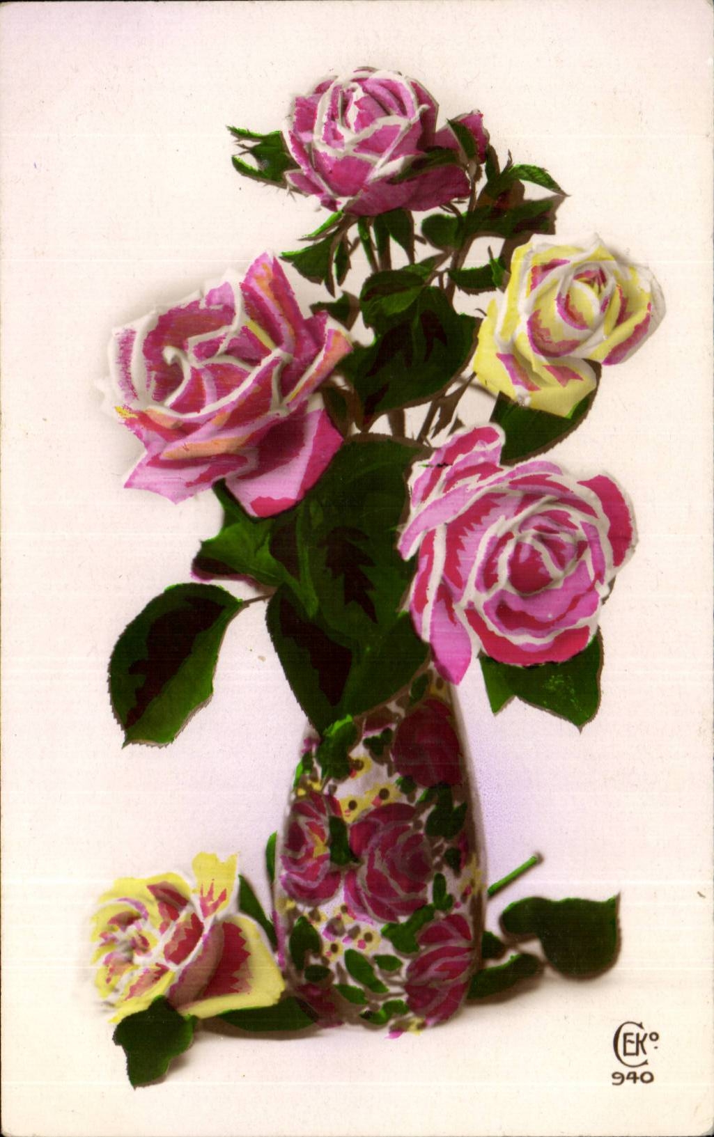 CPA Fantaisie Fleurs 