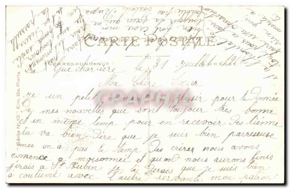 CPA Fantaisie Fleurs Mes pensees — Back