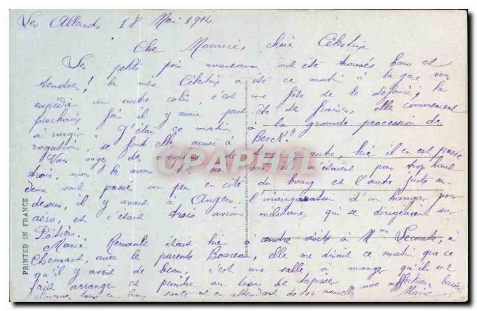 CPA Fantaisie Fleurs Femme Fer a cheval — Verso