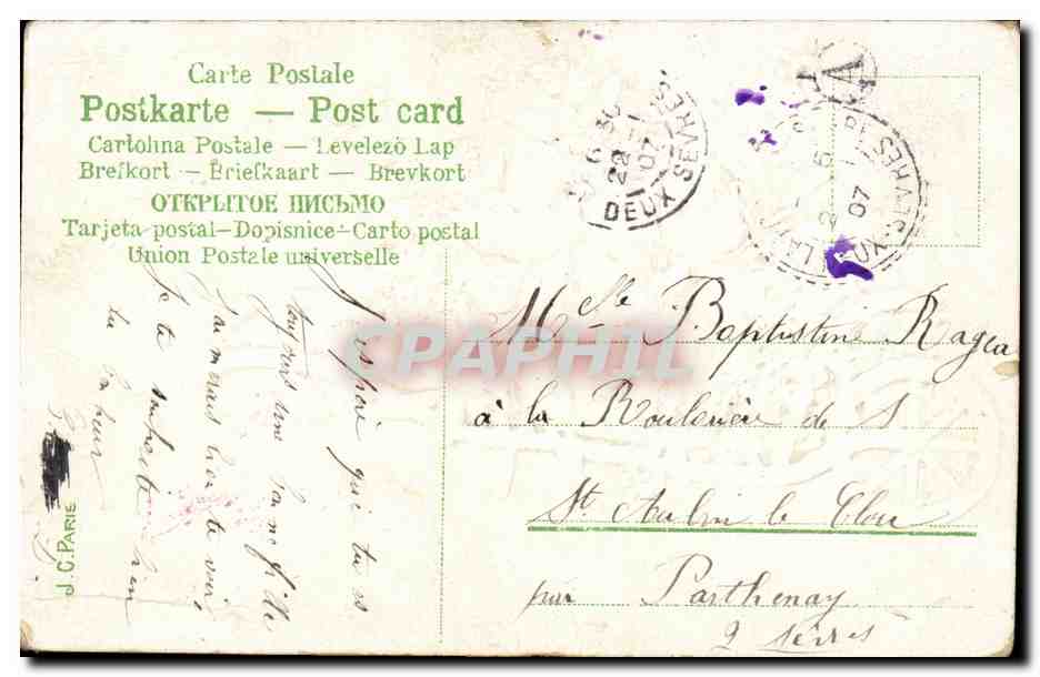 CPA Fantaisie Fleurs  — Verso