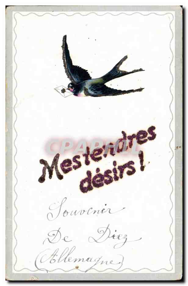CPA Fantaisie Hirondelle 