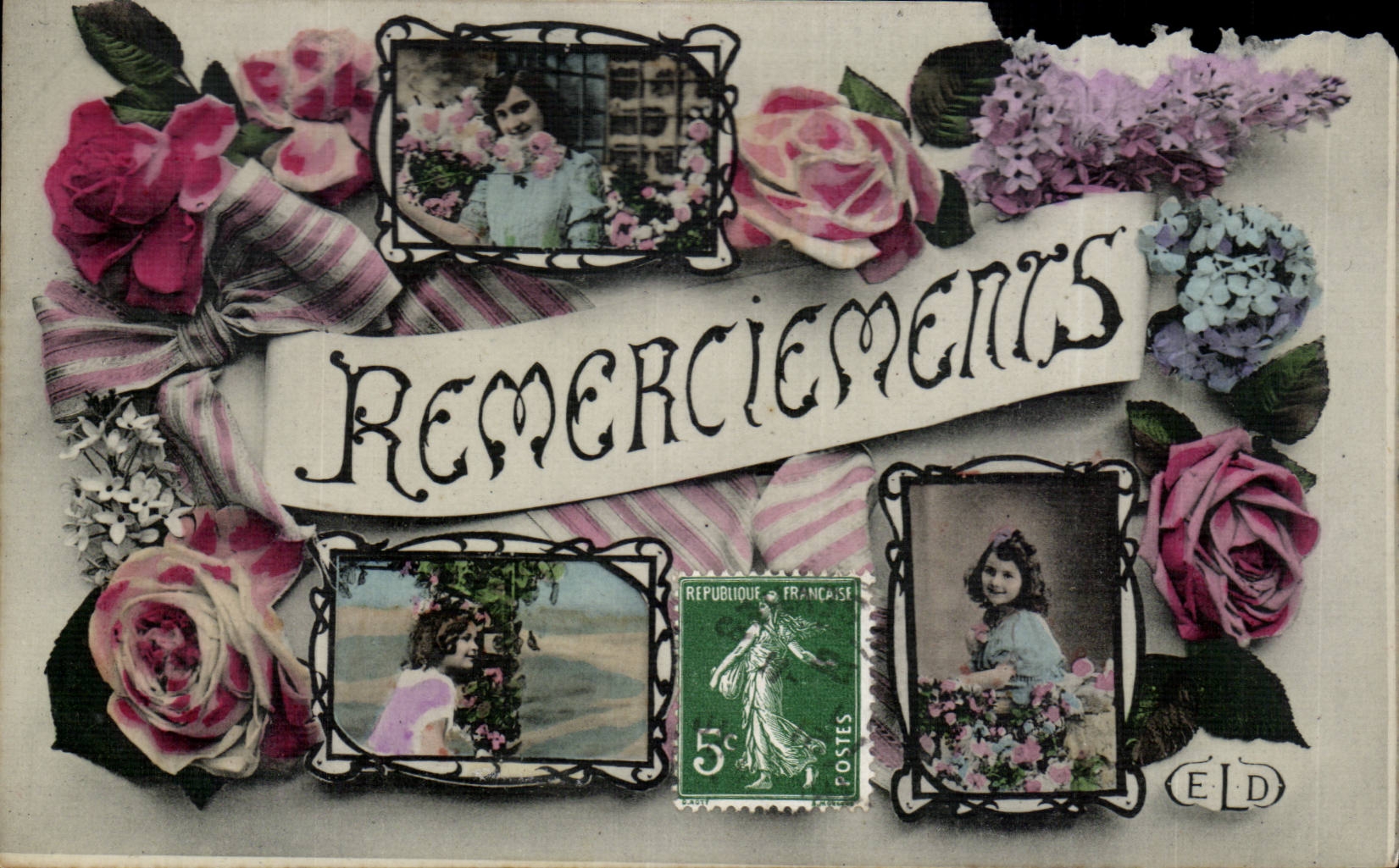 CPA Fantaisie Enfants Remerciements