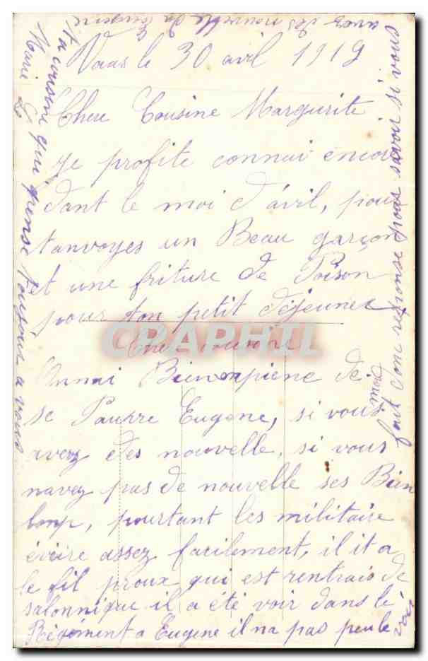 CPA Fantaisie Homme Poisson 1er avril Easter Paques — Rückseite
