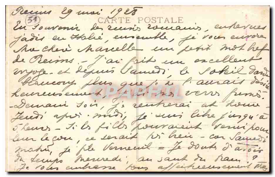 CPA Reims Porte Mare Ancienne porte Gallo romaine — Verso