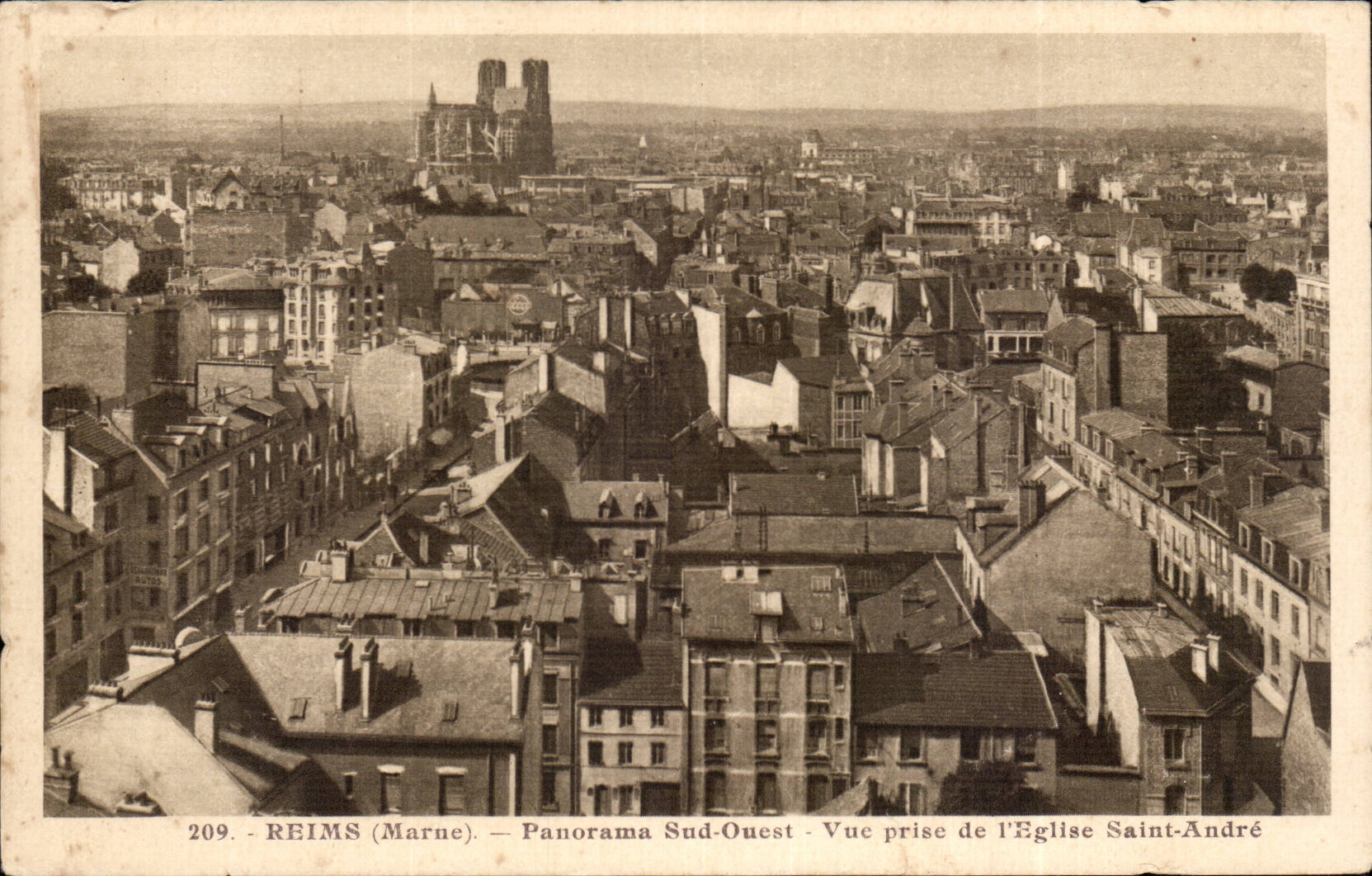 CPA Reims Panorama Sud Ouest Vue prise de l'eglise Saint andre