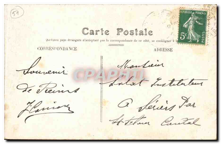 CPA Reims Portail de la cathedrale et statue de Jeanne d'arc — Verso