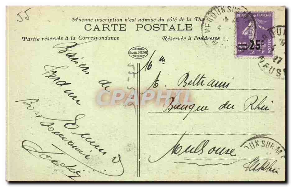 CPA Verdun La porte chaussee atteinte par les obus — Rückseite