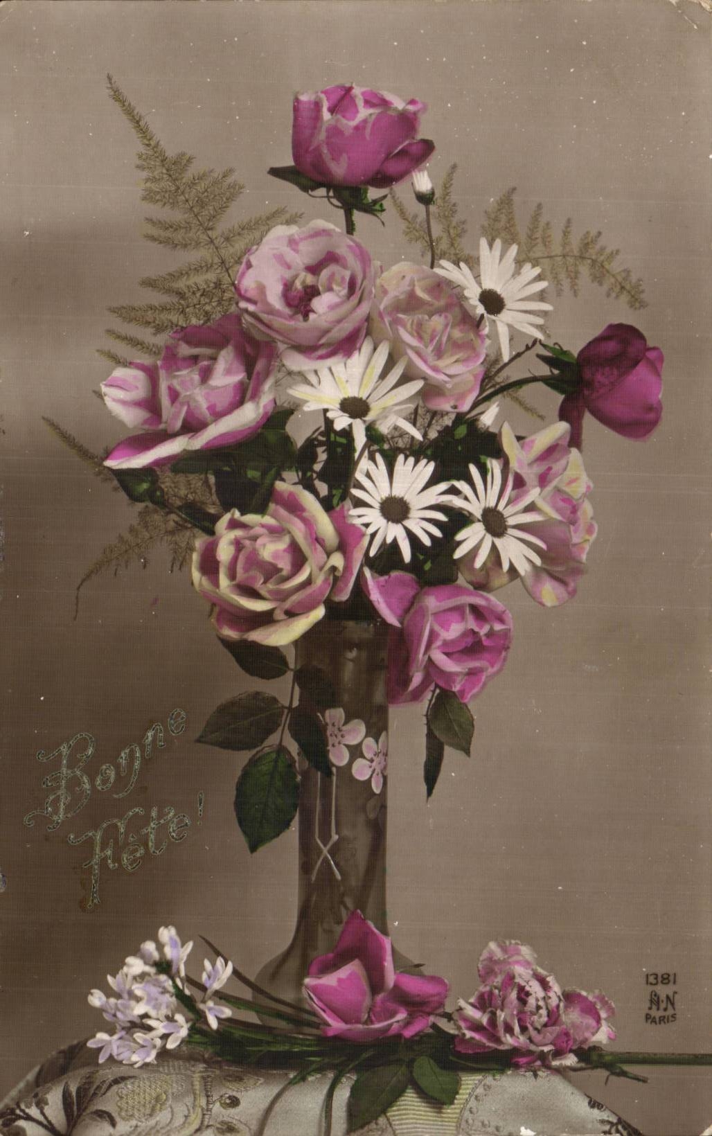 CPA Fantaisie Fleurs