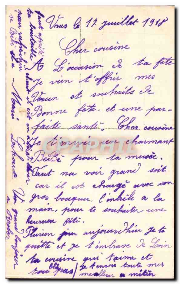 CPA Fantaisie Fleurs Santon  — Rückseite
