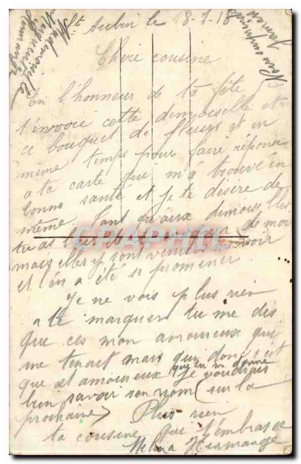 Jeune femme souriante — tenant un bouquet de roses — éditeur DIX n° 596 — Reverso