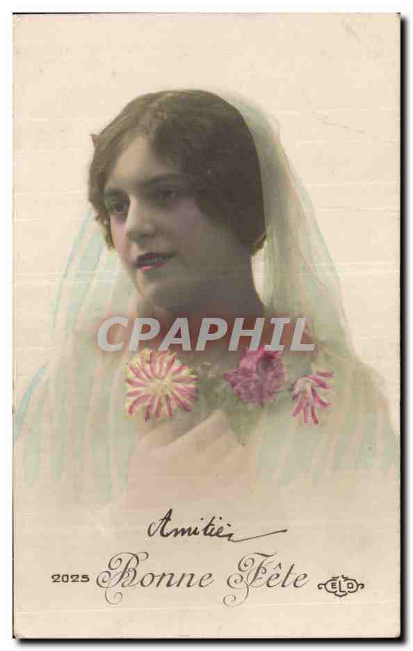 Young woman in veil — Happy Holiday — Publisher ELD, No. 2025
