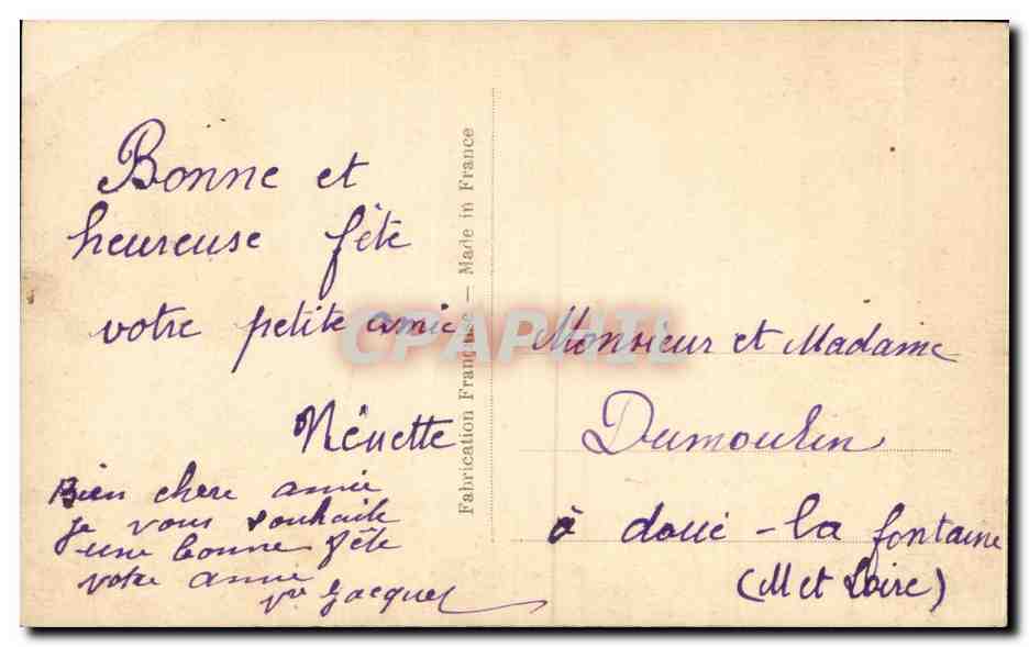 Junge Frau in Kleid und Perlen — Bonne Fête — GLORIA 151 — Rückseite