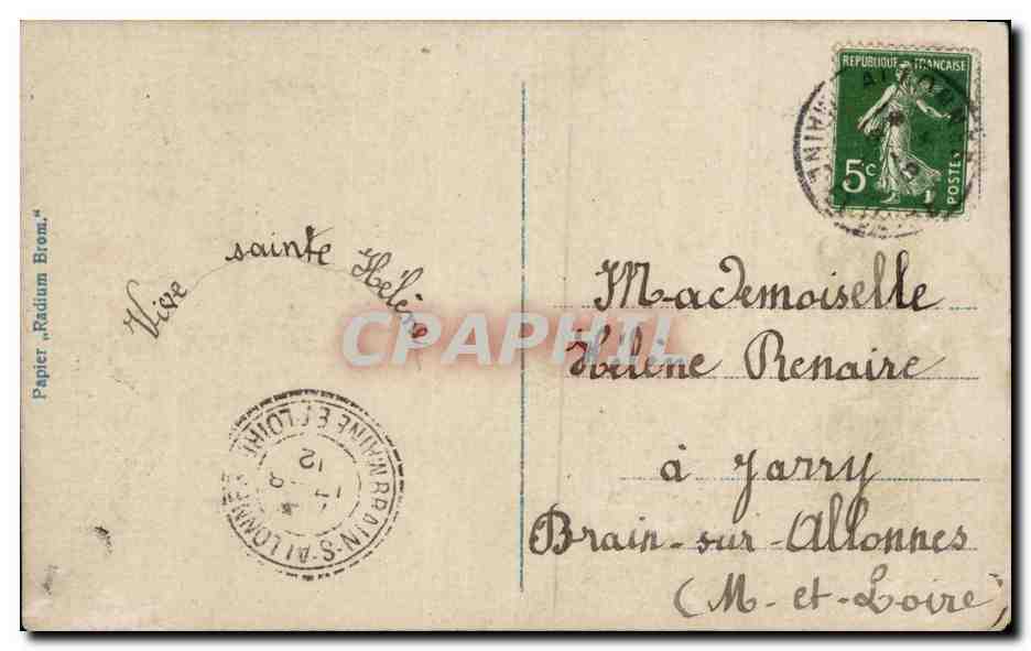 Femme dans une toile d'araignée — carte de vœux — éditeur R. 4605-5 — Achterkant