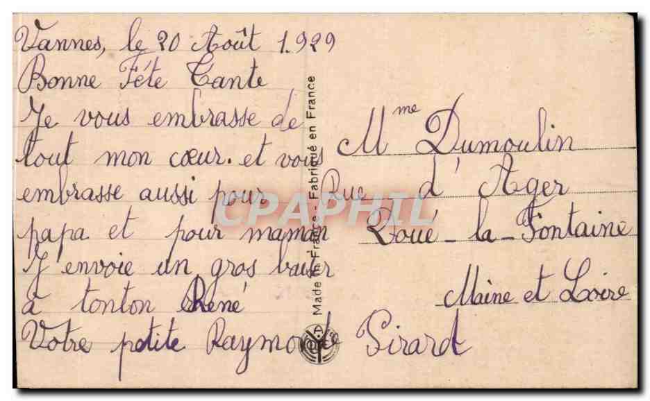 CPA Fantaisie Enfant — Verso