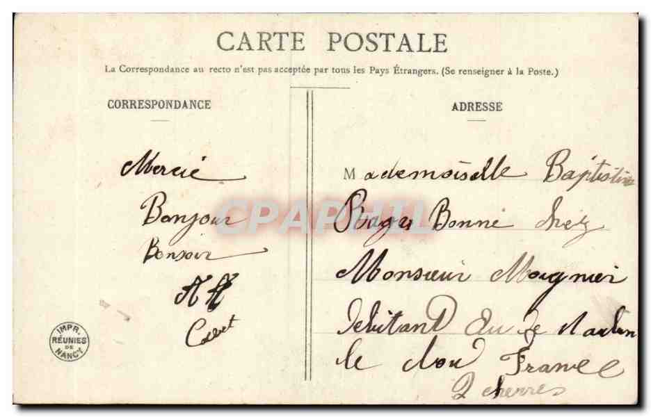 Mujer con ramo de flores — Feliz cumpleaños — Imprenta Réunies de France — Reverso
