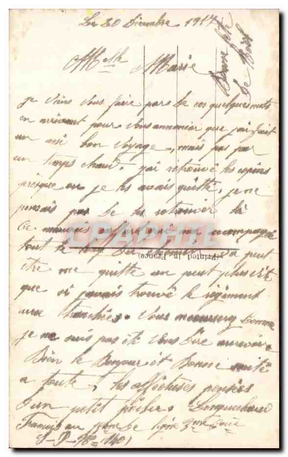 CPA Fantaisie Fleurs — Verso
