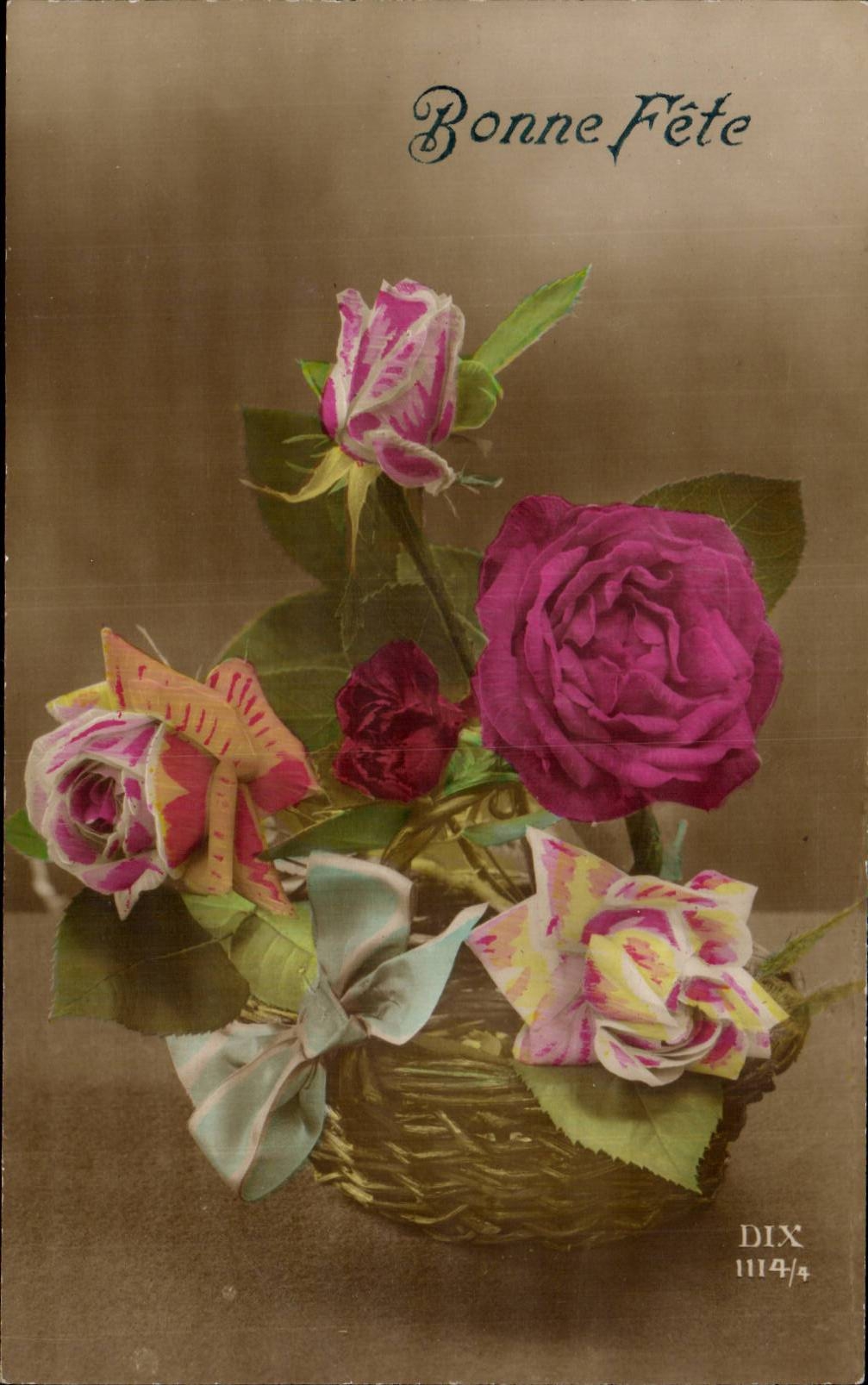 CPA Fantaisie Fleurs Roses