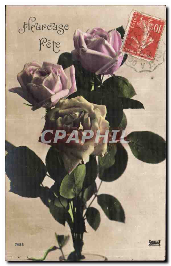 CPA Fantaisie Fleurs Roses