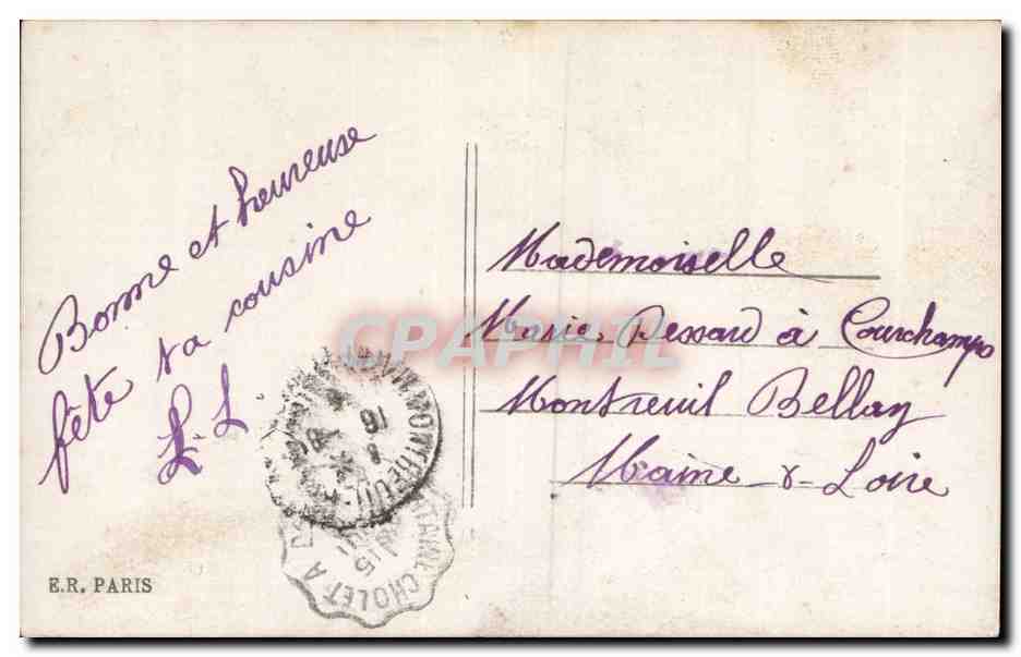 CPA Fantaisie Fleurs Roses — Rückseite