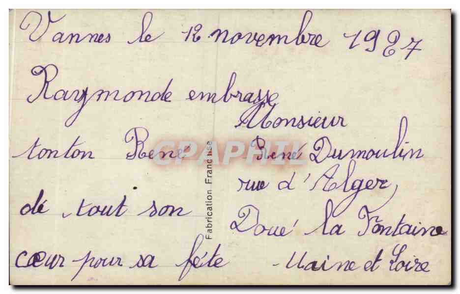 CPA Fantaisie Enfant — Rückseite
