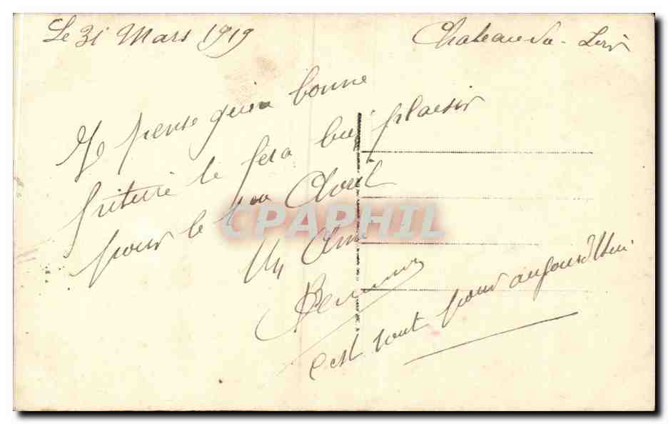 Coppia en traje de fiesta — 1° de Abril — editor Gloria, n° 488 — Reverso