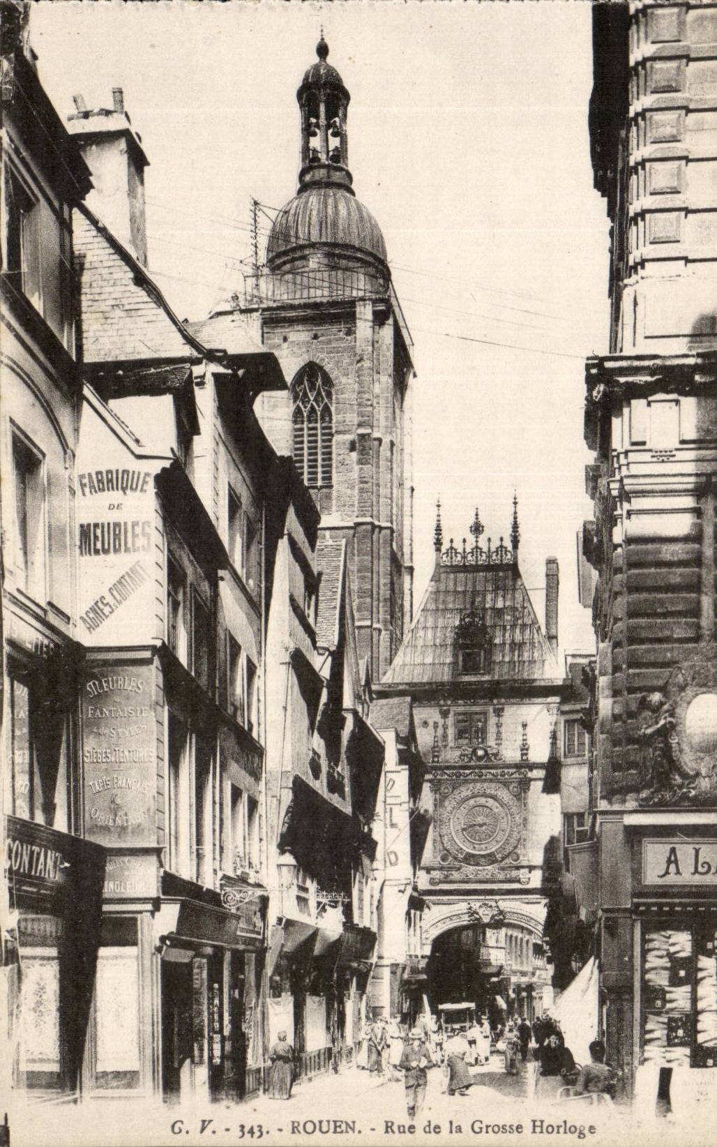 CPA Rouen Rue de la grosse horloge