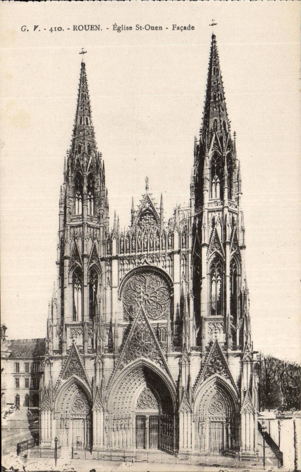 CPA Rouen Eglise St ouen Facade