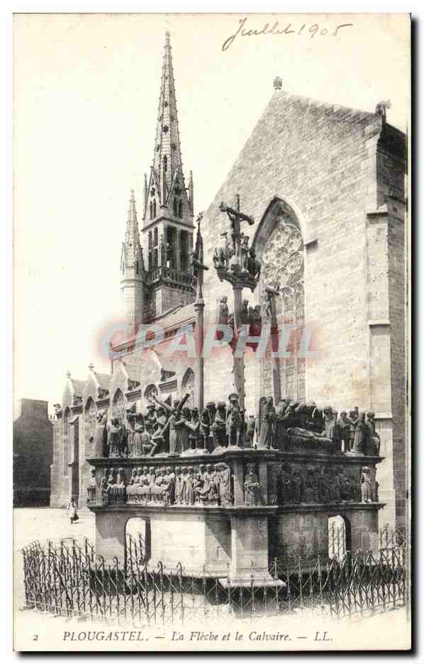 CPA Plougastel La fleche et le calvaire