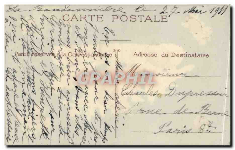 CPA Fantaiisie Colombes et fleurs (en relief) — Back