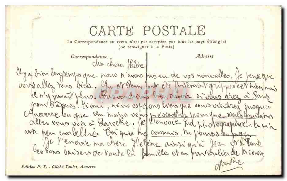 CPA Auxerre La cathedrale — Rückseite