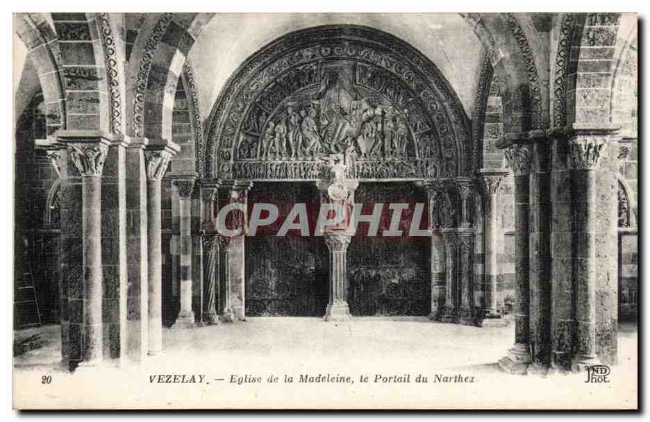 Vézelay — Église de la Madeleine, le Portail du Narthez — J. Hot, n°20