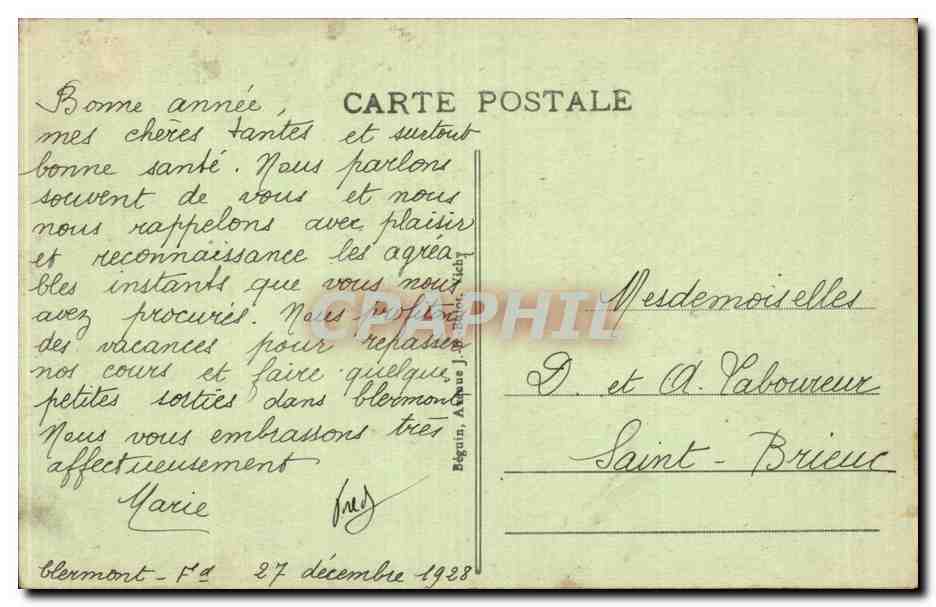 Clermont-Ferrand — Place de Jaude et le Puy de Dôme — éditeur J. Jusdal, n° 4044 — Reverso