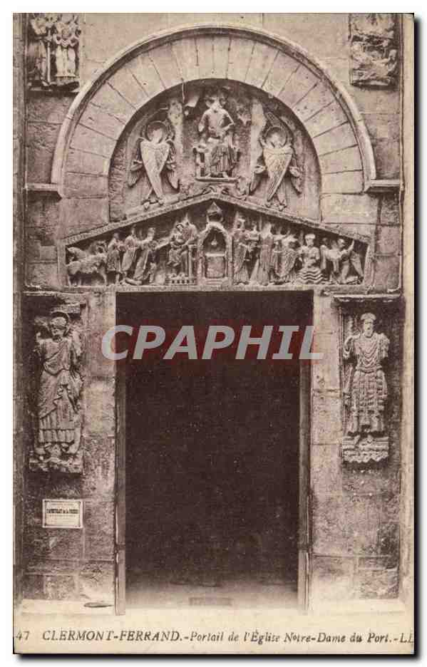Clermont-Ferrand — Portail de l'Église Notre-Dame du Port — Lévy Fils & Cie, Paris, n°47