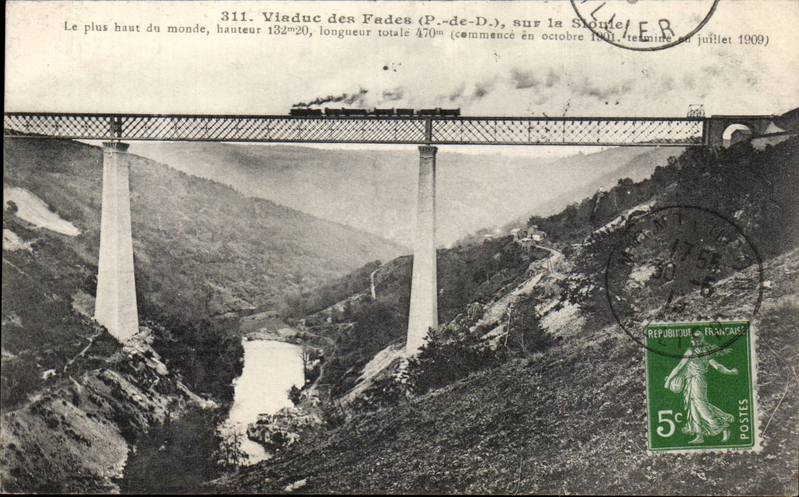 Viaduc des Fades (P.-de-D.) sur la Stonde — éditeur G. Chassmont, n°311