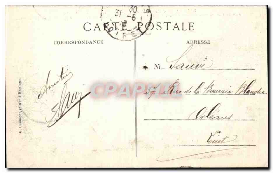 Viaduc des Fades (P.-de-D.) sur la Stonde — éditeur G. Chassmont, n°311 — Verso