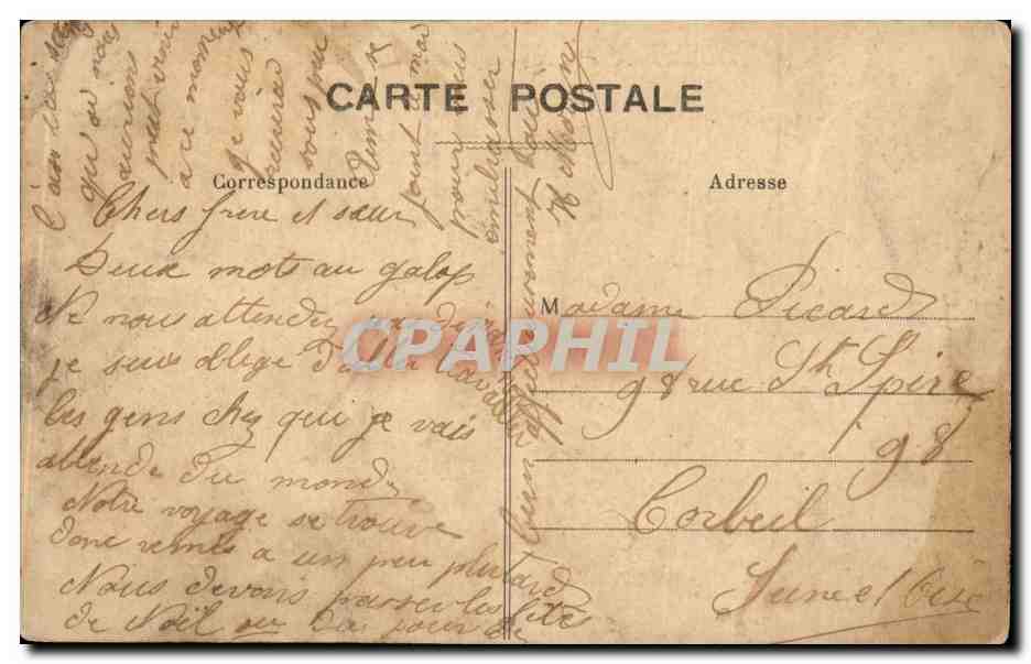 CPA Orleans Place de l'etape Hotel de ville — Verso