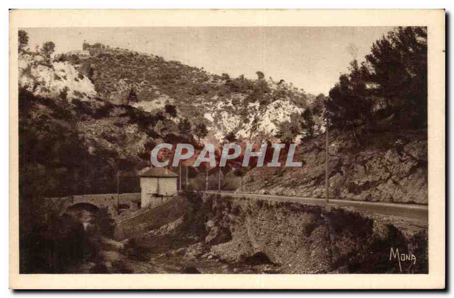 CPA Gorges d'Ollioules Vieux pont sur la Reppe le chateau d'Evenos