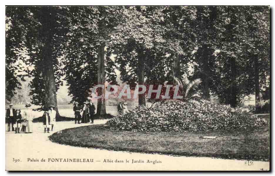 Palazzo di FONTAINEBLEAU — Allée nel Giardino Inglese — Editore ELD, n° 390