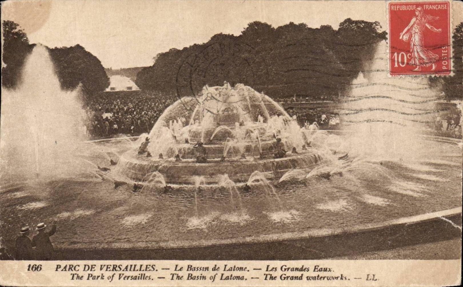 Parc de Versailles — Le Bassin de Latone — Les Grandes Eaux — Éditeur L.L. n°166