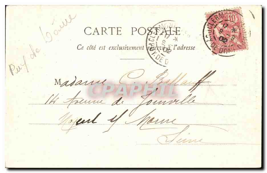 CPA Clermont Ferrand Vue generale — Rückseite