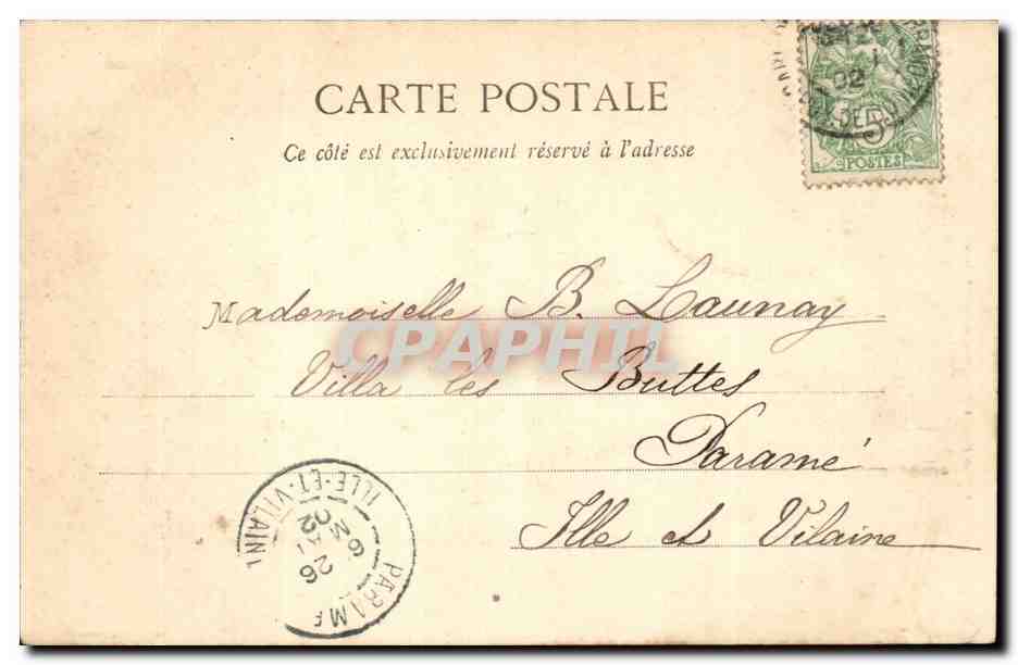 CPA Clermont Ferrand La fontaine Jacques d'Amboise et le quartier general — Rückseite