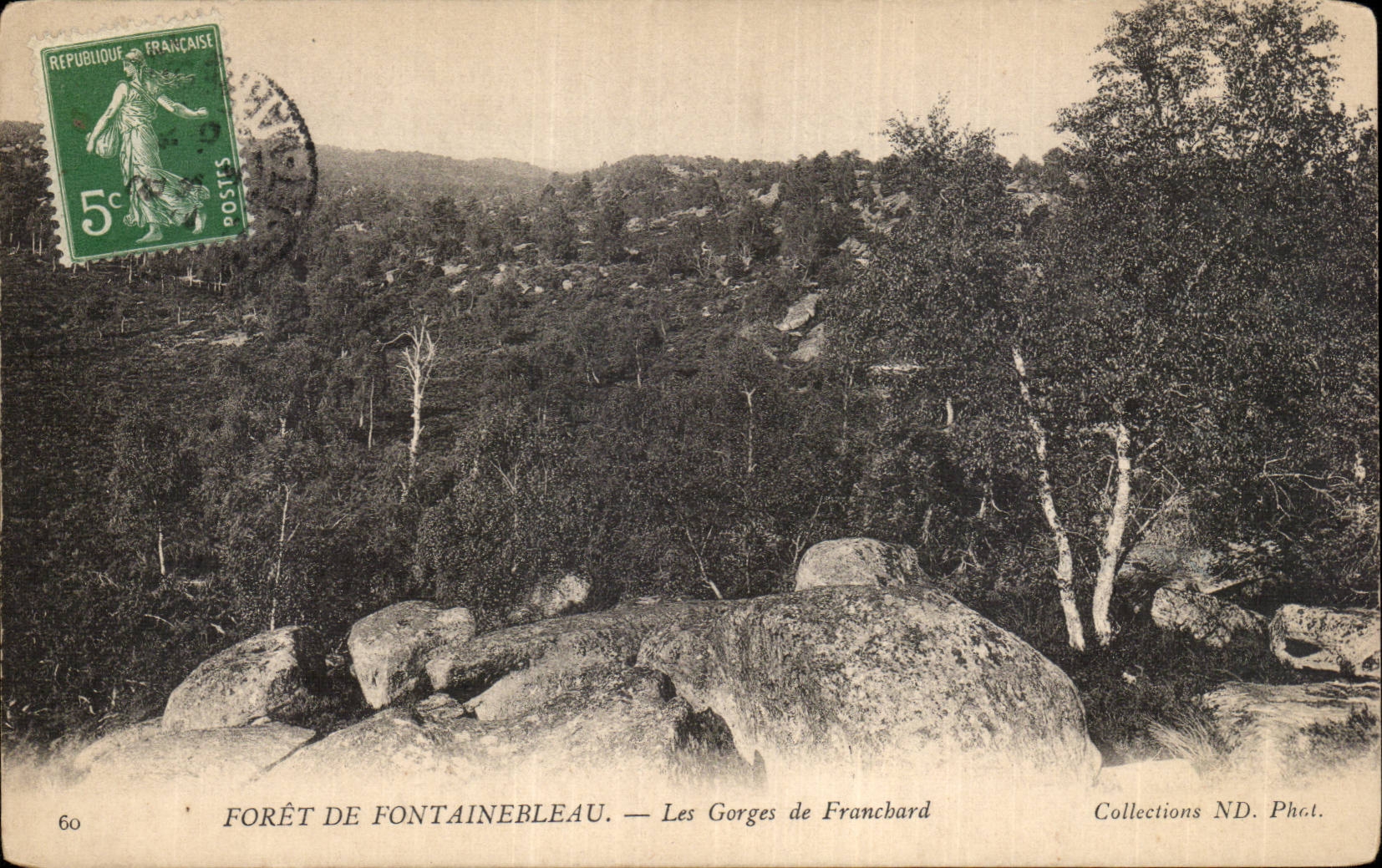 Woud van Fontainebleau — De Gorges de Francbard — Collecties ND. Fot.