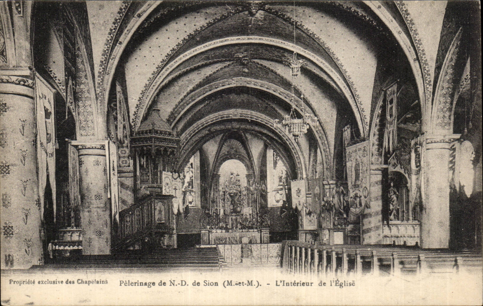 Pèlerinage de N.-D. de Sion (M.-et-M.) — L'Intérieur de l'Église — Propriété exclusive des Chapélains