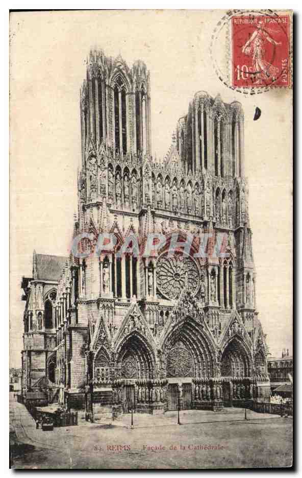 CPA Cathedrale de Reims Facade