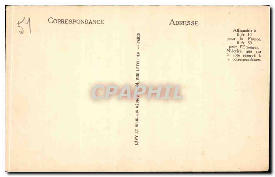 CPA Reims Vue vers la cathedrale — Rückseite