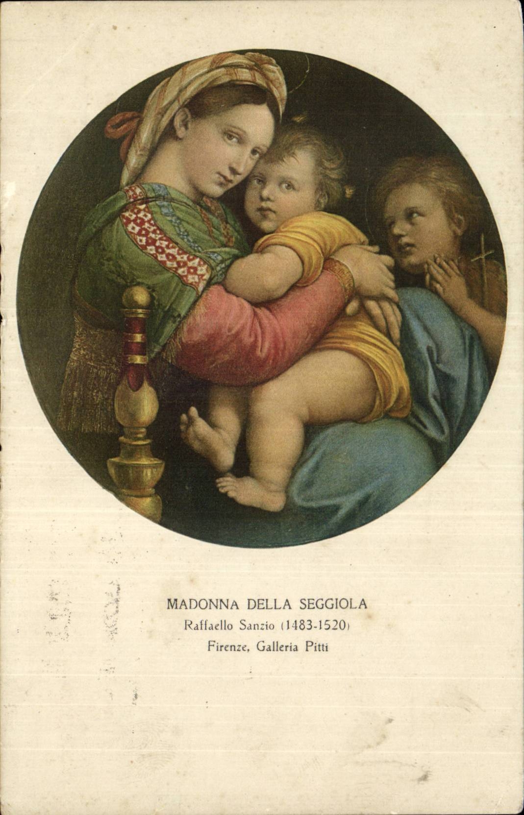 CPA Madonna della Seggiola Raffaello Sanzio (1483-1520) Firenze Galleria Pitti