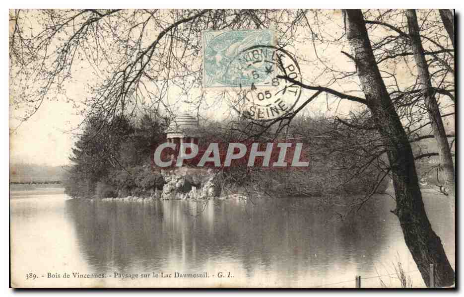 CPA Paris Bois de Vincennes Paysage du lac de Daumesnil