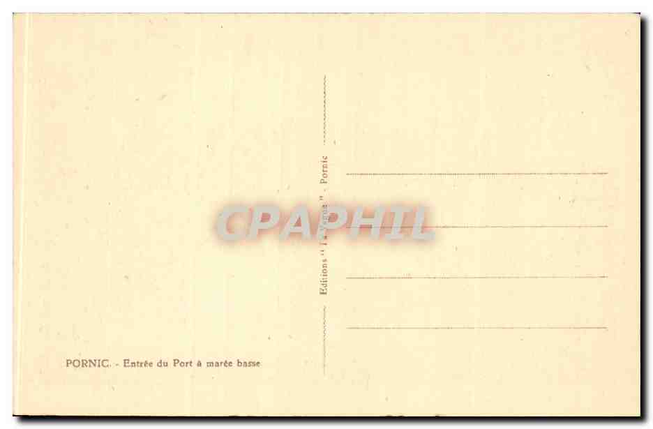 CPA Pornic Entree du port a maree basse — Rückseite