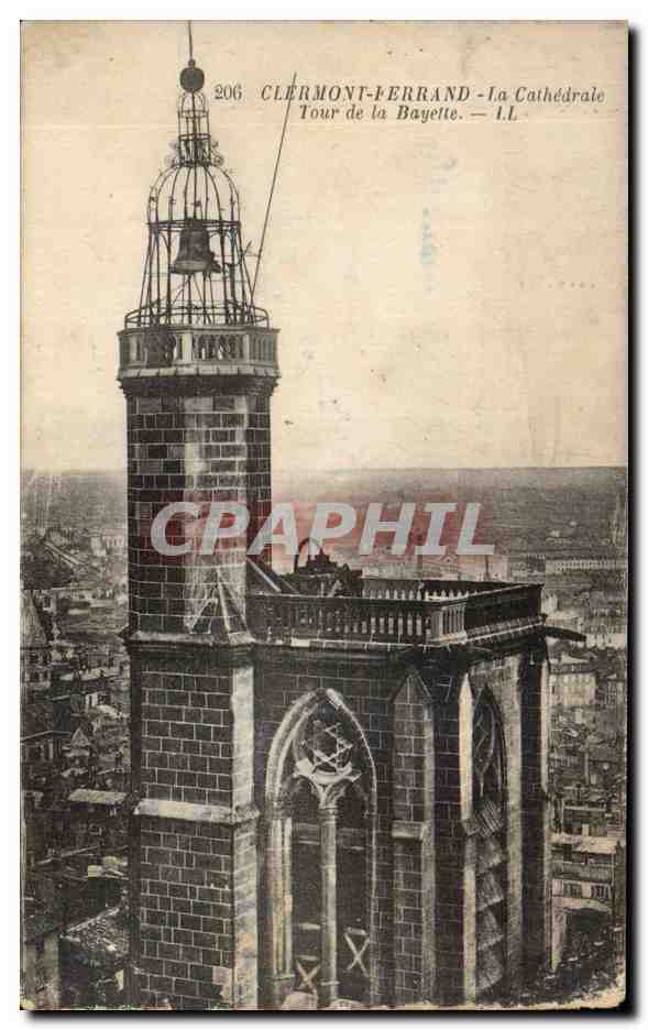 CPA Clermont Ferrand La cathedrale Tour de la Bayette