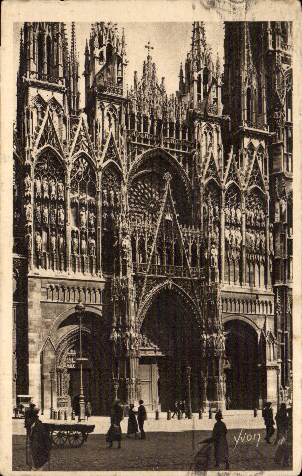CPA Rouen Facade de la Cathedrale Notre Dame
